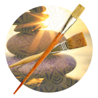 artmed-stones-circle+brushes-lotus